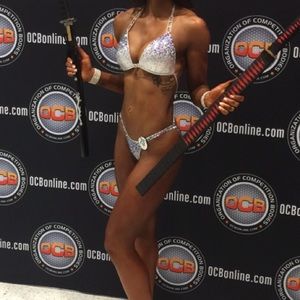 Custom Silver Figure Bodybuilding Competition Suit